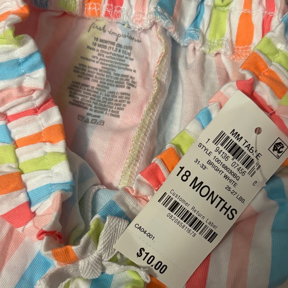 First Impressions Striped Baby Shorts Set - Multicolor - Picture 2 of 5